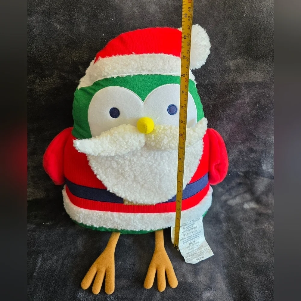 NWT 2024 Target Wondershop FEATHERLY FRIENDS Bird Dressed as Santa Throw Pillow